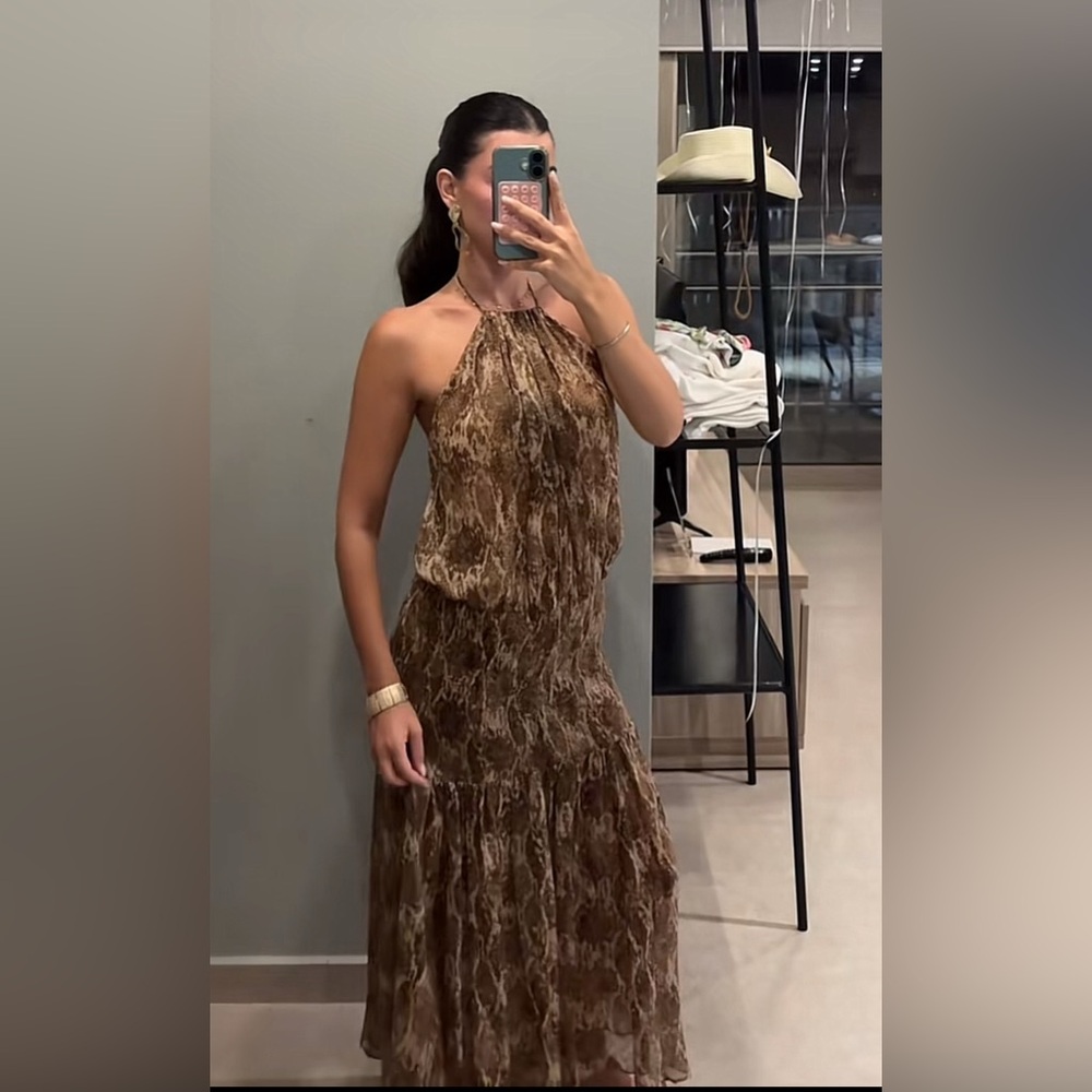 Zara Collection Printed Halter Dress, - Picture 7 of 17